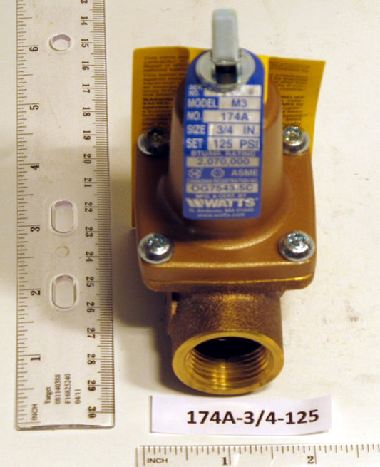 Watts 174A-3/4-125 Boiler Pressure Relief Valve