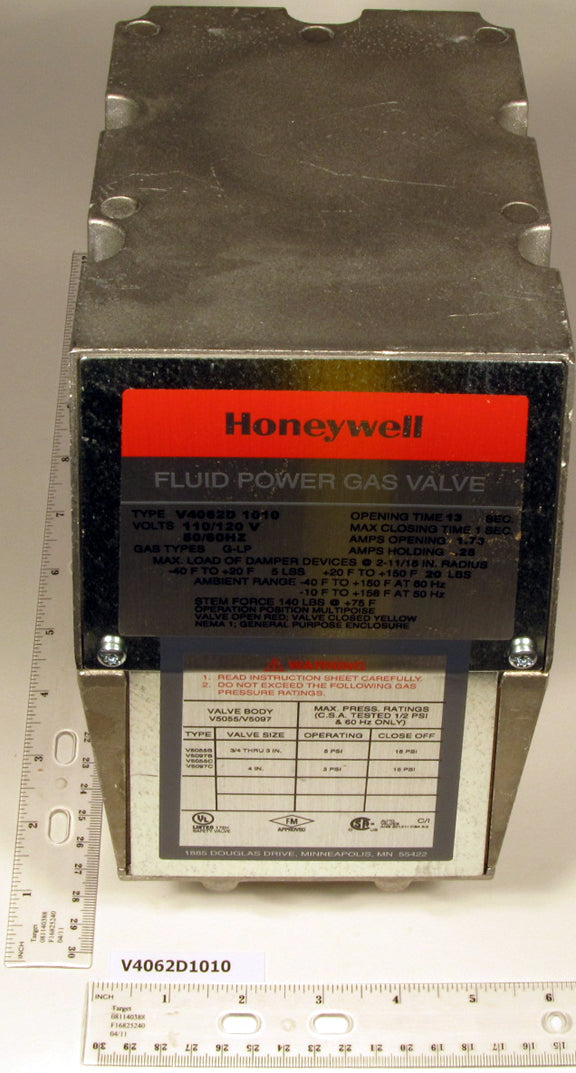 Honeywell Thermal Solutions FSG V4062D1010 Fluid Power Gas Valve Actuator
