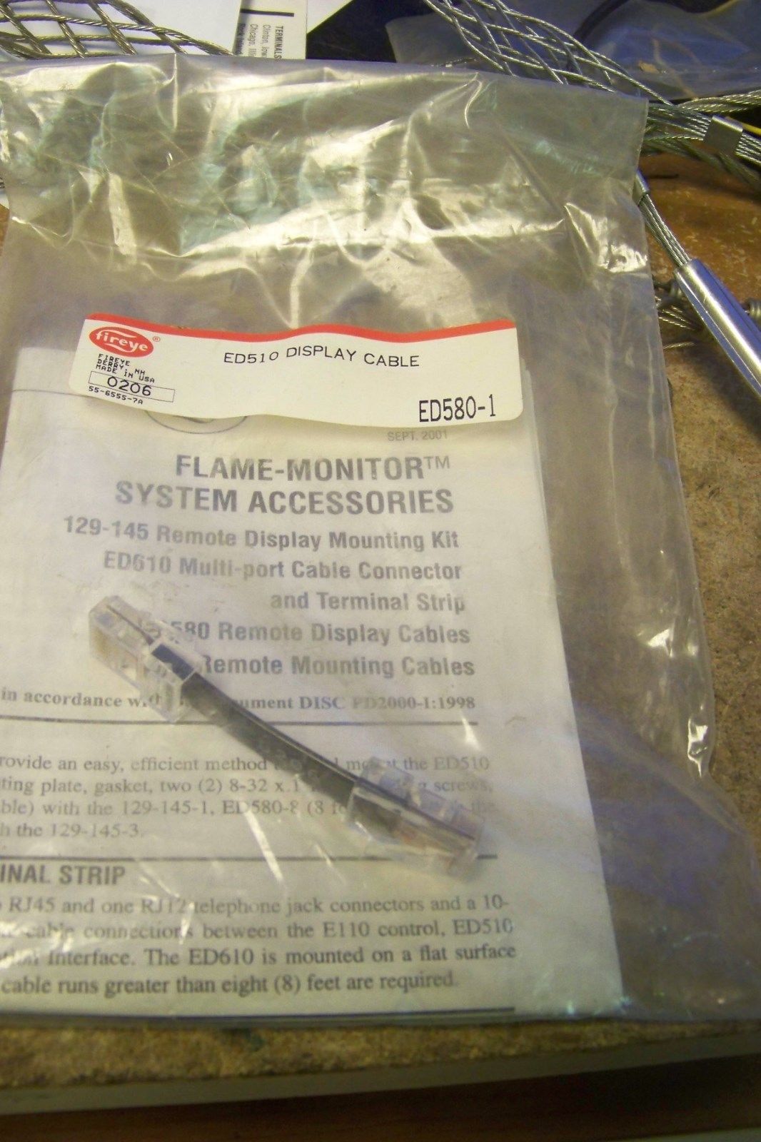 Fireye Controls ED580-1 Remote Display Cable