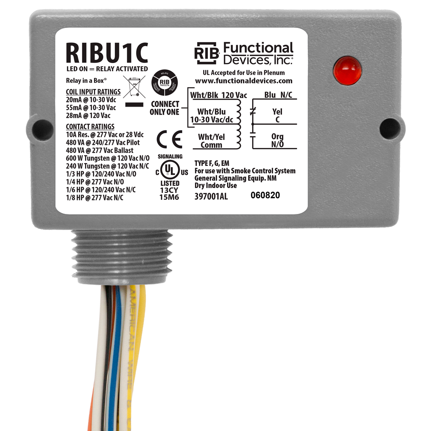 RIB Relays RIBU1C Enclosed Pilot Control Relay