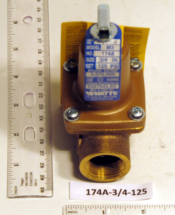 Watts 174A-3/4-125 Boiler Pressure Relief Valve