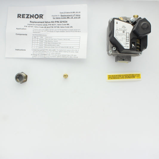 Reznor 221634 Spark Pilot Gas Valve Kit