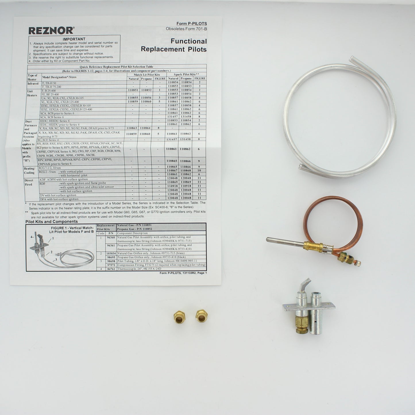 Reznor 110856 Unit Heater Match Lit Pilot Kit