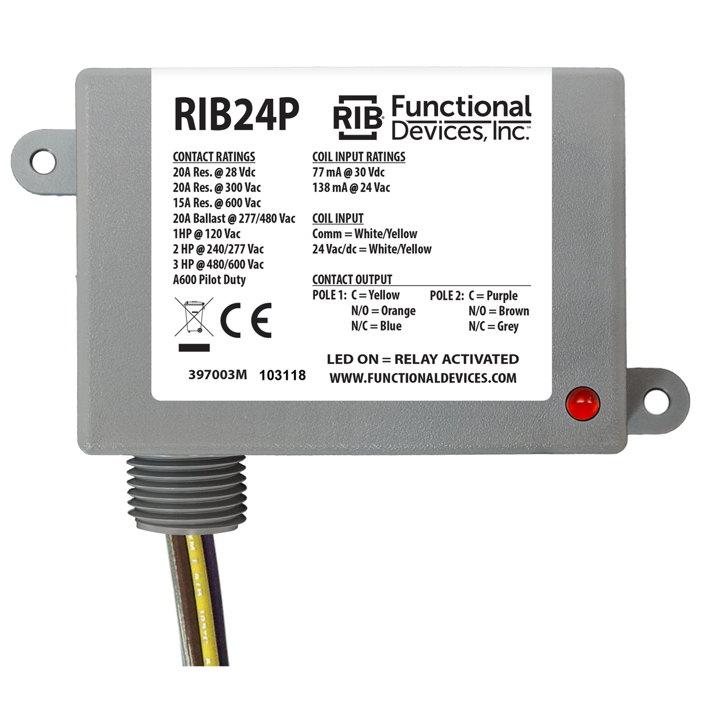 RIB Relays RIB24P Enclosed Power Control Relay