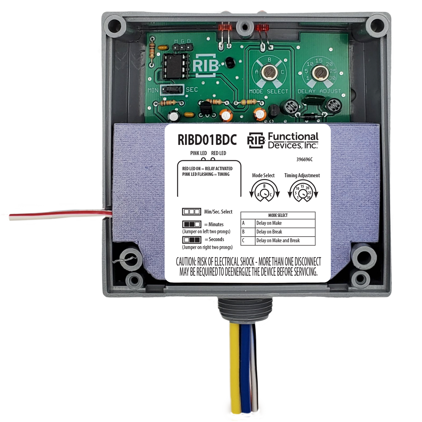 RIB Relays RIBD01BDC Enclosed Time Delay Relay