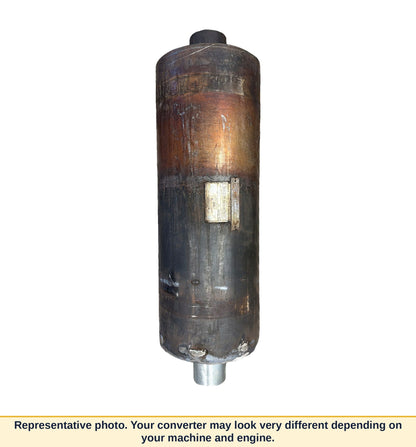 DCL Mine-X 560GX-MT-020D-0C74-01 industrial catalytic converter, full view. Representative photo; the customer's converter may look very different depending on machine and engine.
