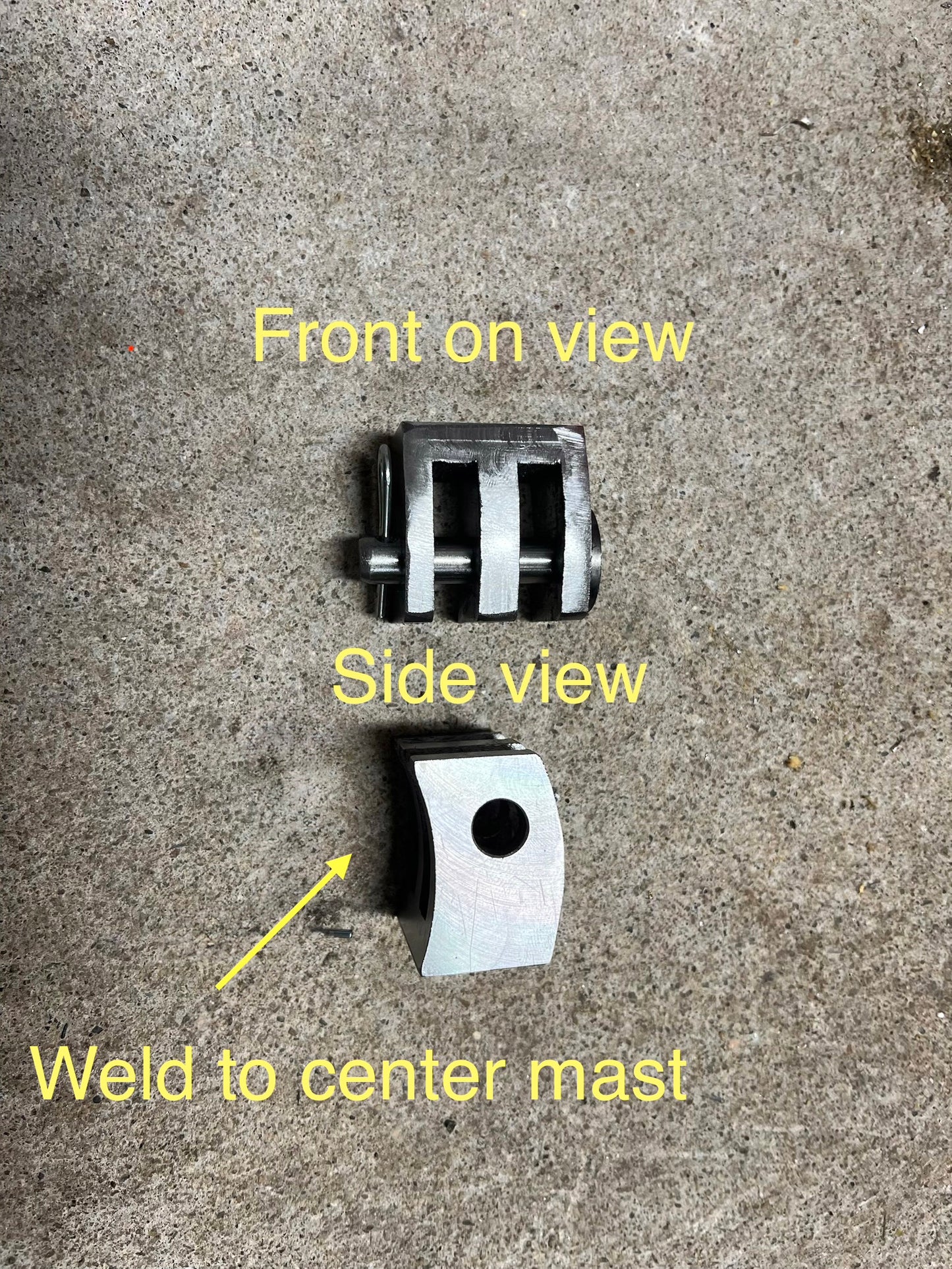 Replacement Anchor Clevis Drive Chain attachment point for Metavic Log Loaders (must be mounted to center mast)