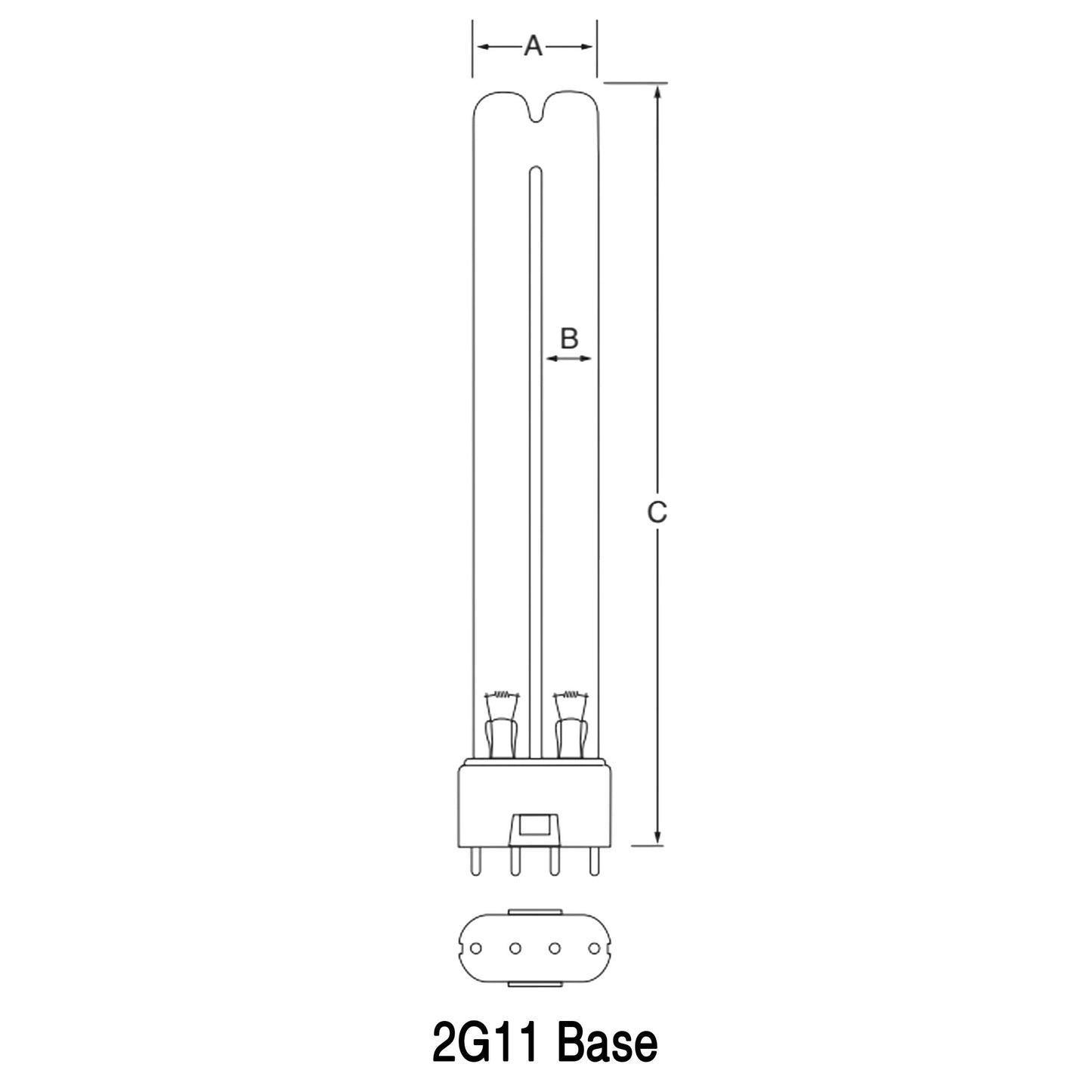 Ushio America GPL36K 3000339 Low Pressure Mercury Arc UV Lamp, T6 36W, 2G11 Base, 415.0mm, 253.7nm UV-C