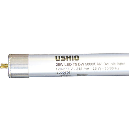 25 Pack of Ushio Ubiquity LED T5HO Direct Wire 46in 5000K 25W G5; Ballast Bypass; 120 to 277V; 3000703