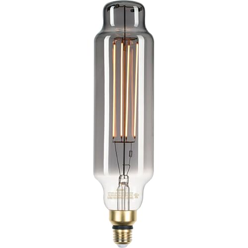 Vintage Large LED Edison Bulbs 25W Equivalent, Decorative Dimmable Tube LED Bulbs with Smoke Glass, 1800K Warm White, E26 Base, 7W 200LM, 82 High CRI, TT80/T24