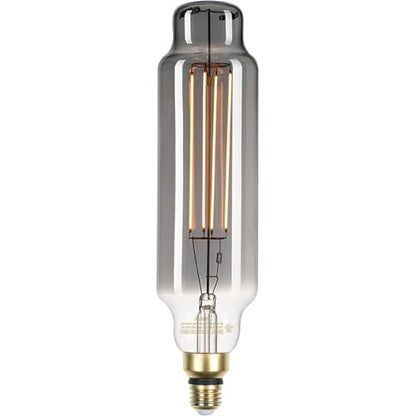 Vintage Large LED Edison Bulbs 25W Equivalent, Decorative Dimmable Tube LED Bulbs with Smoke Glass, 1800K Warm White, E26 Base, 7W 200LM, 82 High CRI, TT80/T24