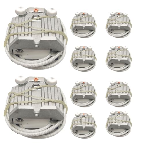 10 Pack of GX9.5 GY9.5 Lamp Holder M-123 - High Power 1200W Stage Light Socket, Heat Resistant Lamp Base for Moving Head, Xenon, and Halogen Lamps with 30cm Cable, Aluminum Alloy Shell - 250V 8A
