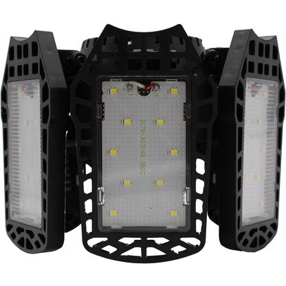 2 Pack LED Adjustable 6 Leaf Garage Light, 200W 8000 Lumen 6500K - Deformable 6+1 Panels, E26/E27 Screw-In Ceiling Lights for Shop, Garage, Workshop, Basement, Barn, & More