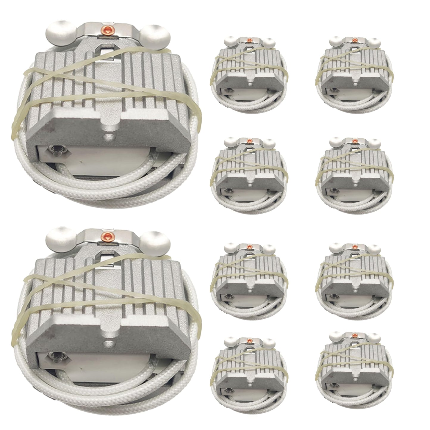 10 Pack of GX9.5 GY9.5 Lamp Holder M-123 - High Power 1200W Stage Light Socket, Heat Resistant Lamp Base for Moving Head, Xenon, and Halogen Lamps with 30cm Cable, Aluminum Alloy Shell - 250V 8A