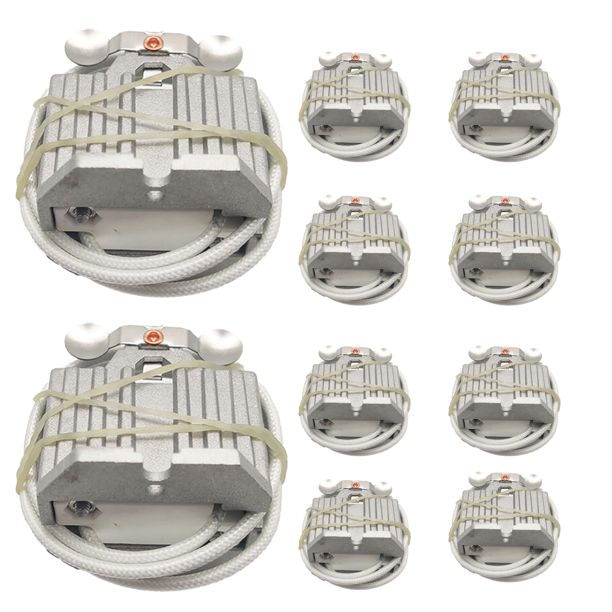 10 Pack of GX9.5 GY9.5 Lamp Holder M-123 - High Power 1200W Stage Light Socket, Heat Resistant Lamp Base for Moving Head, Xenon, and Halogen Lamps with 30cm Cable, Aluminum Alloy Shell - 250V 8A
