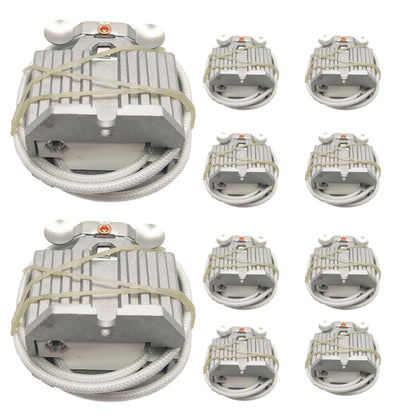10 Pack of GX9.5 GY9.5 Lamp Holder M-123 - High Power 1200W Stage Light Socket, Heat Resistant Lamp Base for Moving Head, Xenon, and Halogen Lamps with 30cm Cable, Aluminum Alloy Shell - 250V 8A