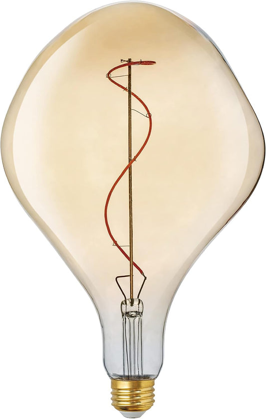 A165S Oversized Vintage LED Edison Bulb, Amber Decorative E26 Dimmable 7W, 560 Lumens, Warm White 2200K, 1 Pack