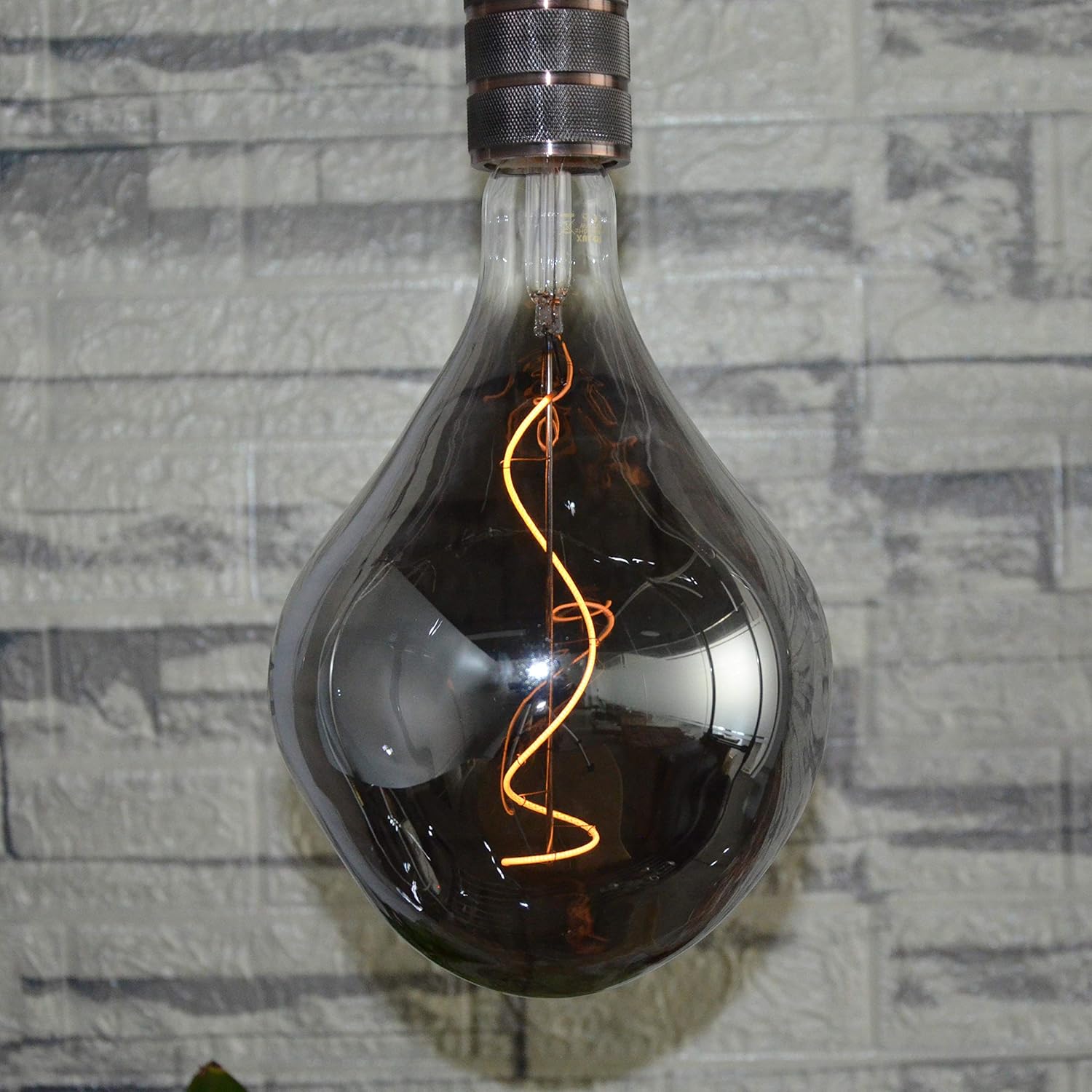 A165S Oversized Vintage LED Edison Bulb, Smoke Decorative E26 Dimmable 7W, 350 Lumens, Warm White 2200K, 1 Pack