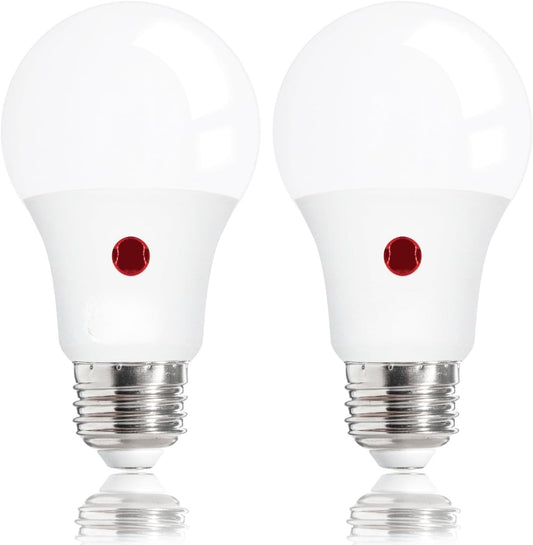 Dusk to Dawn Outdoor Sensor A19 LED Edison Bulbs, 9W (60W Eqv.), 800LM,Vintage Filament E26 Base, Auto On/Off Photocell Automatic for Energy-Efficient Outdoor Lighting, 2700K Warm White, 2 Pack