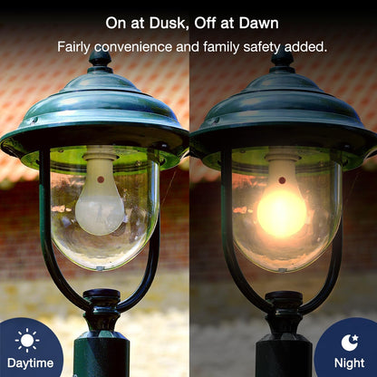 Dusk to Dawn Outdoor Sensor A19 LED Edison Bulbs, 9W (60W Eqv.), 800LM,Vintage Filament E26 Base, Auto On/Off Photocell Automatic for Energy-Efficient Outdoor Lighting, 2700K Warm White, 2 Pack