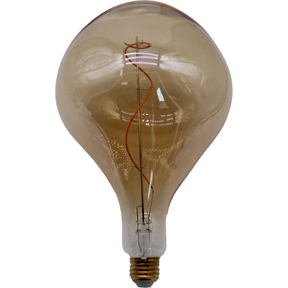 A165S Oversized Vintage LED Edison Bulb, Amber Decorative E26 Dimmable 7W, 560 Lumens, Warm White 2200K, 1 Pack