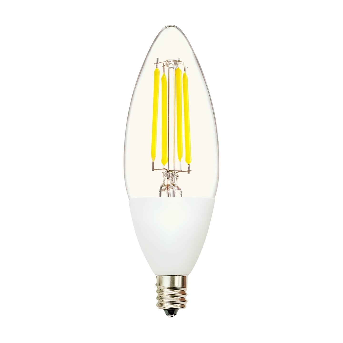 Dusk to Dawn Outdoor Sensor LED Edison Bulbs, 4W (40W Eqv.), 450LM, B11 LED Candelabra Bulb E12 Base, Auto On/Off Photocell for Energy-Efficient, 2700K Soft White, 4 Pack
