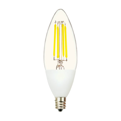 Dusk to Dawn Outdoor Sensor LED Edison Bulbs, 4W (40W Eqv.), 450LM, B11 LED Candelabra Bulb E12 Base, Auto On/Off Photocell for Energy-Efficient, 5000K Cool White, 4 Pack