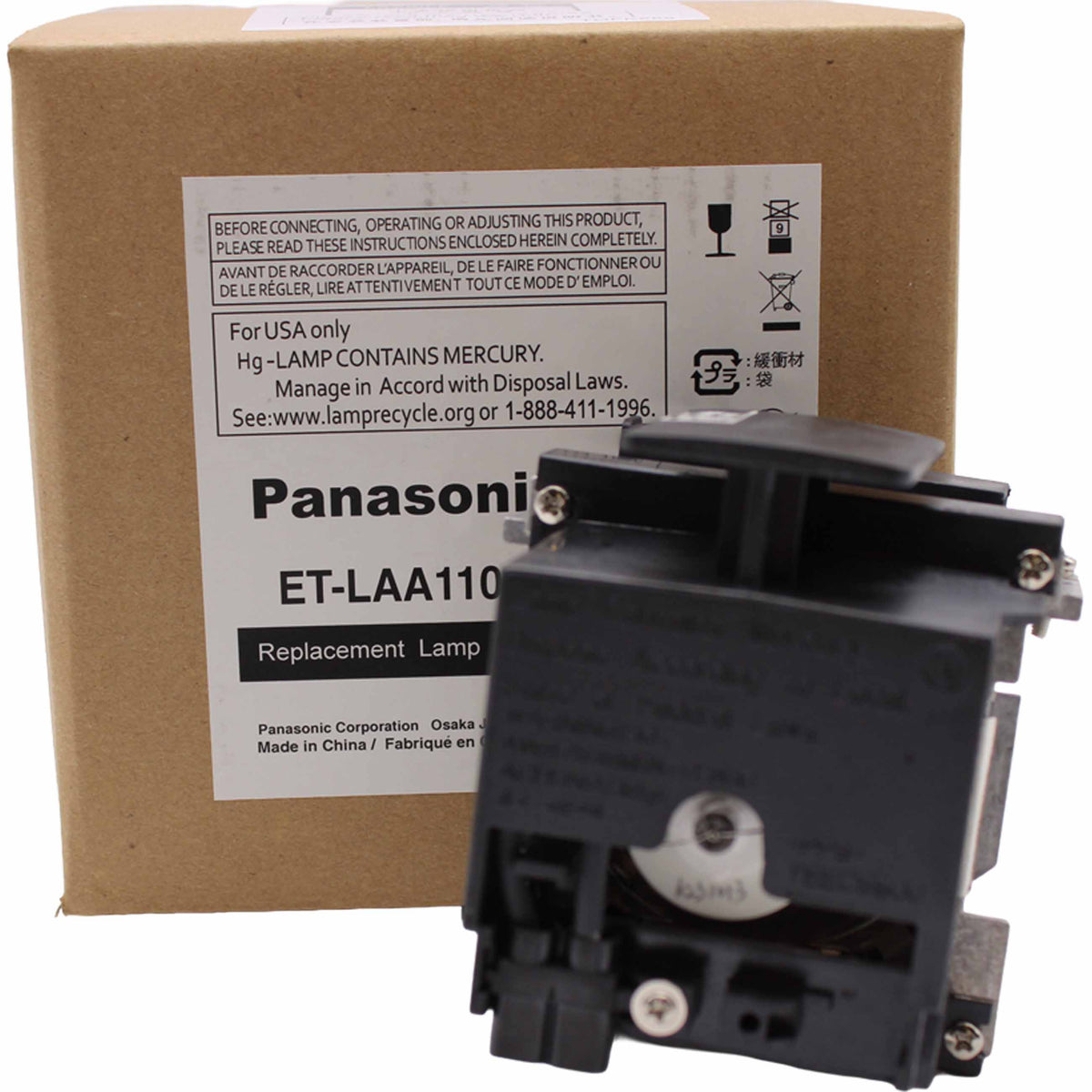 Panasonic PT-AH1000 Replacement Projector Lamp with Original Ushio Bulb and Housing - view 11