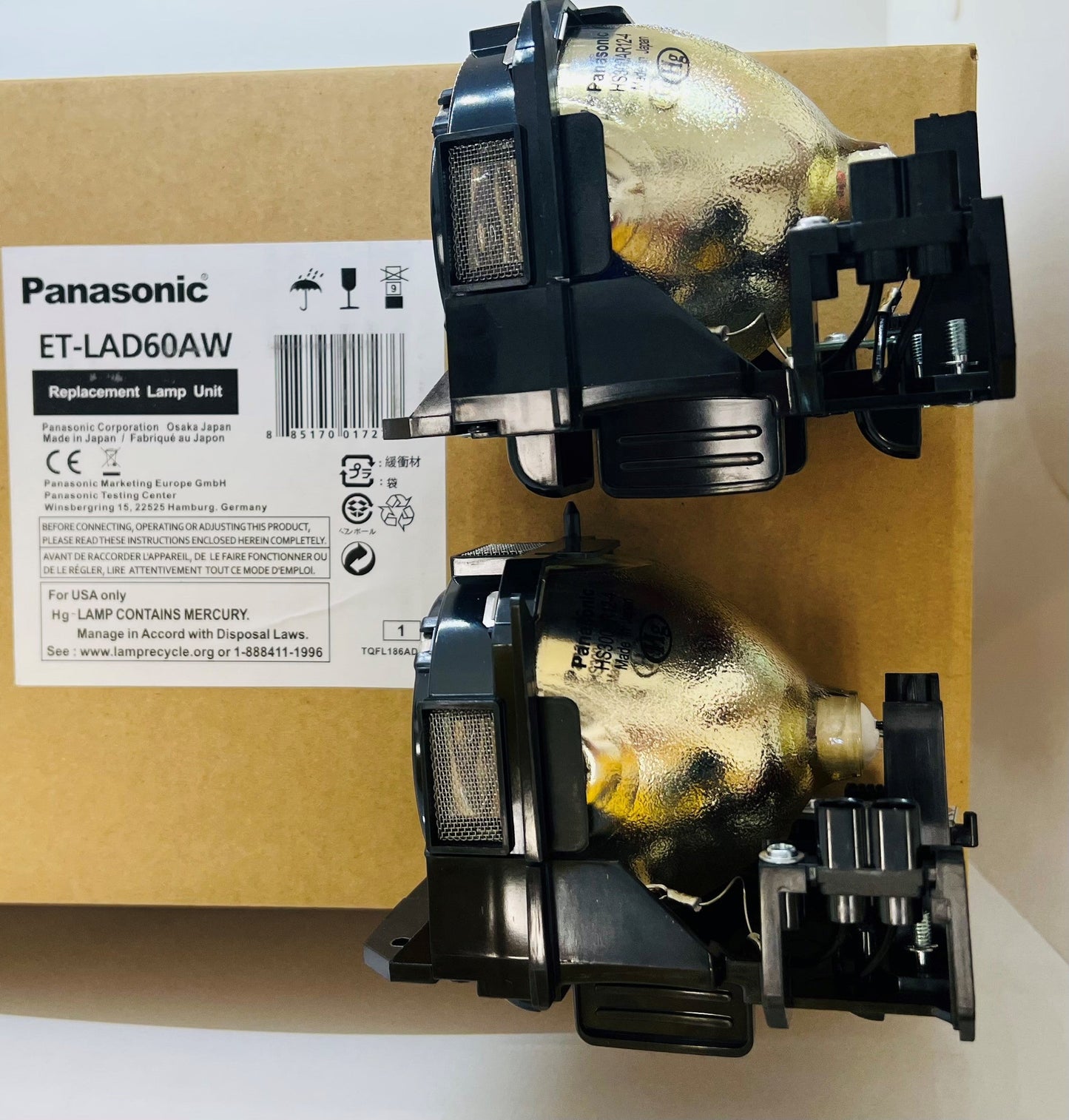 Panasonic PT-D6000U-2PK Genuine OEM Replacement Projector Lamp & Housing