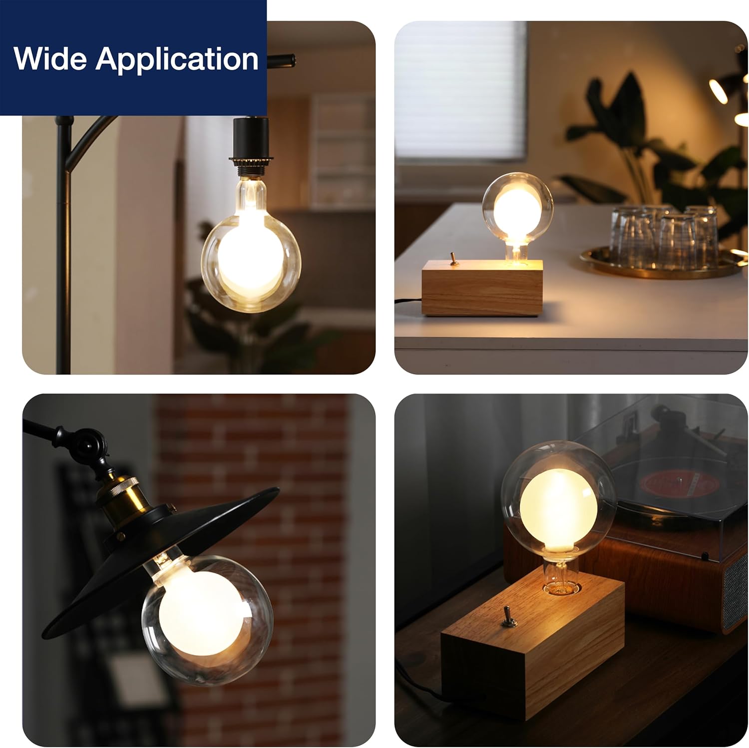 G125 Frosted Decorative Dimmable Globe LED Edison Bulbs - 2700K Soft White, 7W (40W Equivalent), 400LM, E26 Base, CRI90, Energy-Efficient Accent Lighting for Indoor Use