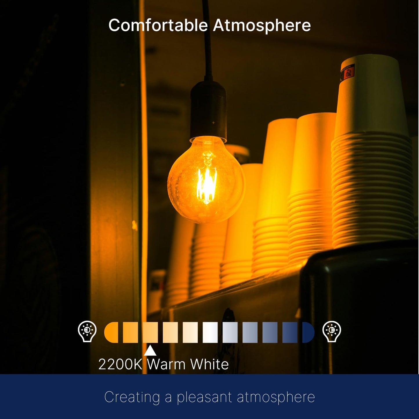 G25 LED Edison Light Bulbs - 2200K Warm White, Dimmable, 4W (40W Equivalent), 400LM, E26 Base, Amber Glass, CRI90, Energy-Efficient Accent Lighting for Indoor Use - 4 Pack