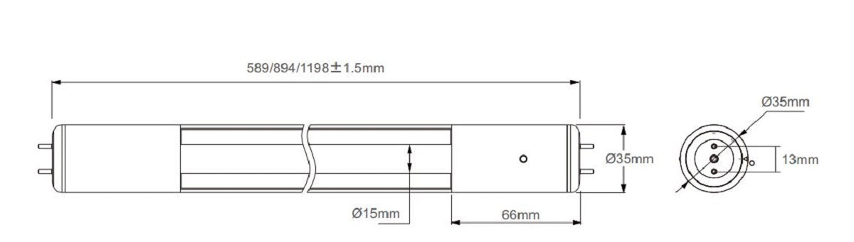 40W 254nm Germicidal U18 T8 UV-C Tube Light with Microwave Sensor