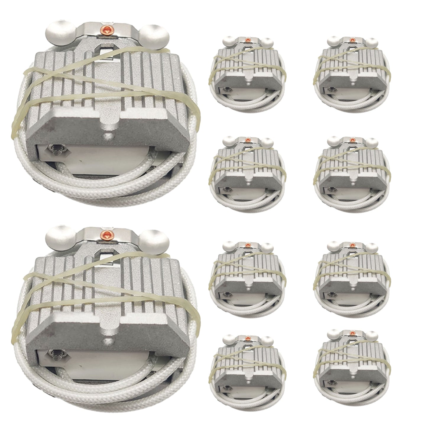 10 Pack of GX9.5 GY9.5 Lamp Holder M-123 - High Power 1200W Stage Light Socket, Heat Resistant Lamp Base for Moving Head, Xenon, and Halogen Lamps with 30cm Cable, Aluminum Alloy Shell - 250V 8A