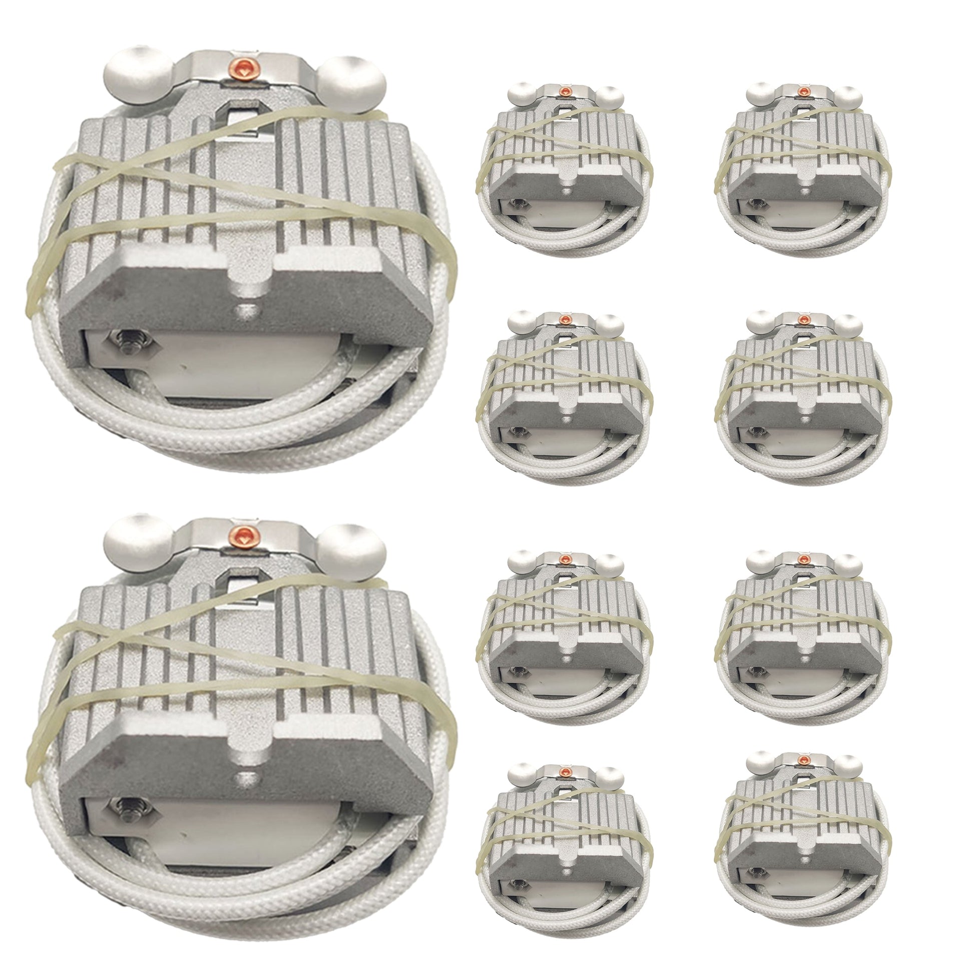 10 Pack of GX9.5 GY9.5 Lamp Holder M-123 - High Power 1200W Stage Light Socket, Heat Resistant Lamp Base for Moving Head, Xenon, and Halogen Lamps with 30cm Cable, Aluminum Alloy Shell - 250V 8A
