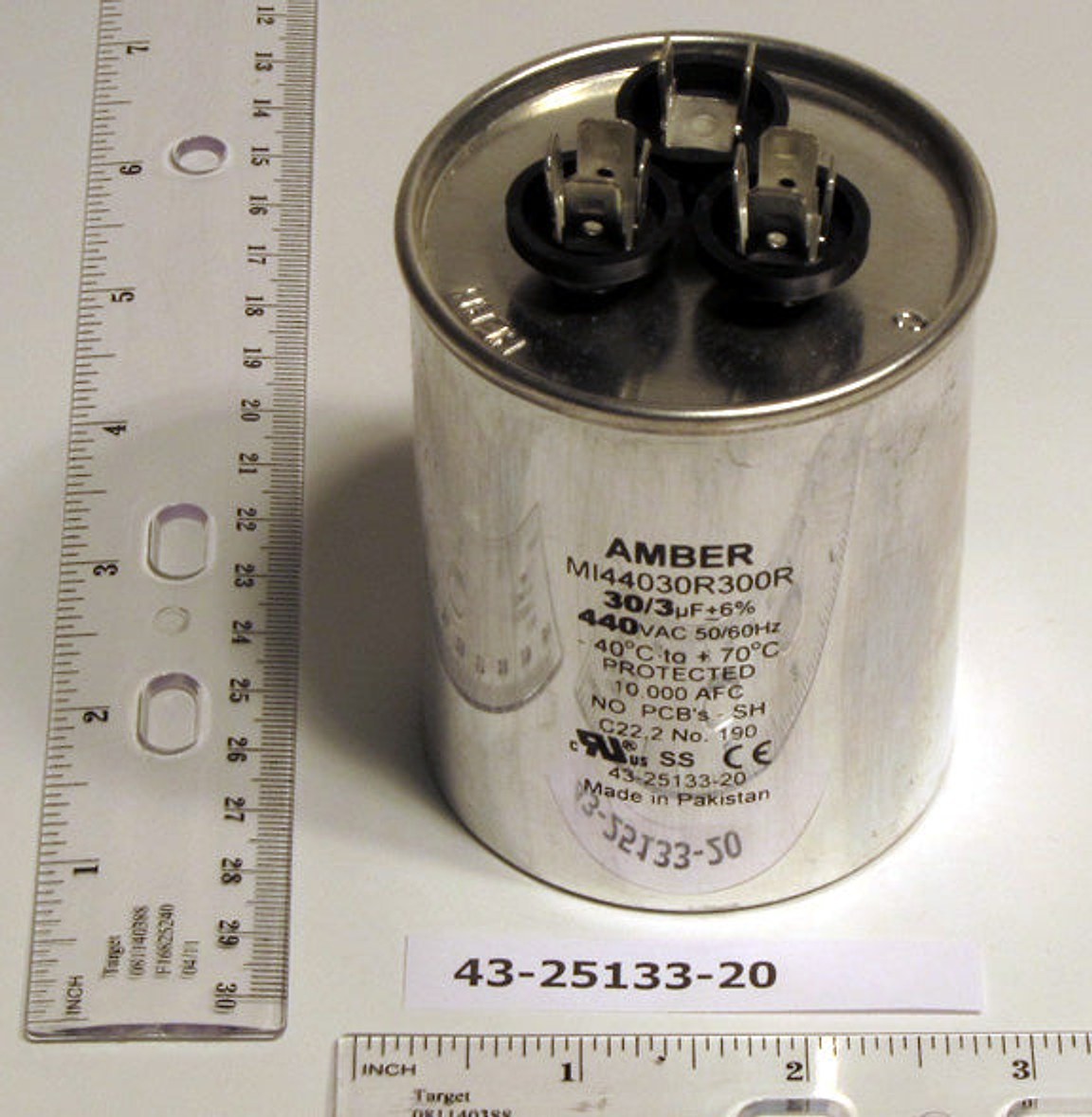 Rheem Furnace Parts 43-25133-20 Gas Electric Unit Dual Capacitor