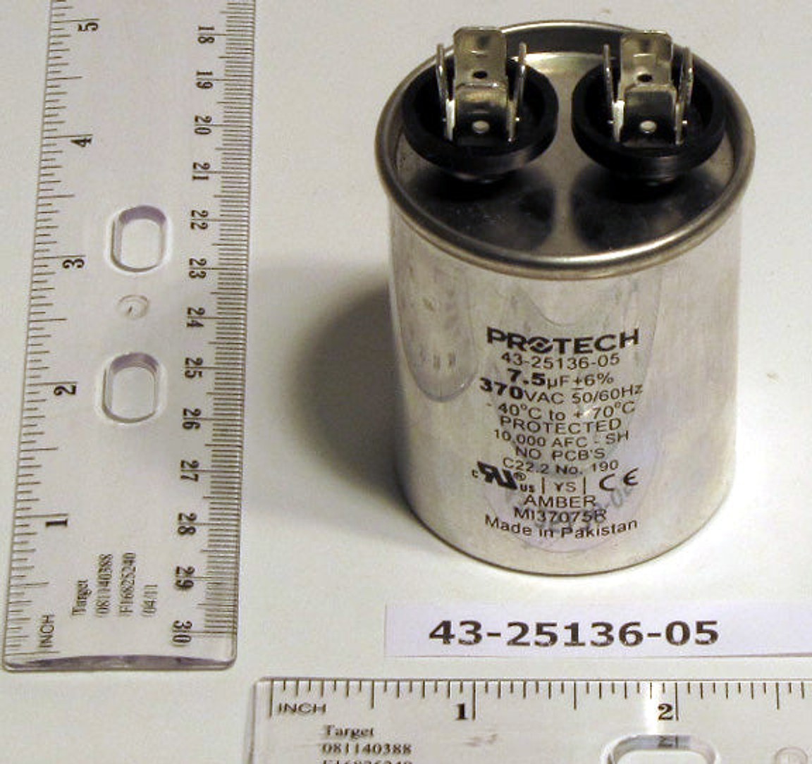 Rheem Furnace Parts 43-25136-05 Gas Furnace Single Capacitor