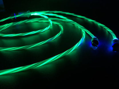 Flowing LED Charging Cables with Quick Disconnect Magnetic Tips for Smart Phones, Tablets, and More!