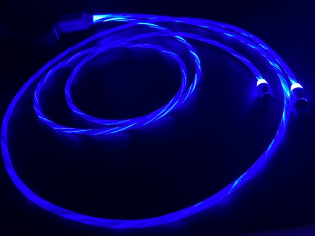 Flowing LED Charging Cables with Quick Disconnect Magnetic Tips for Smart Phones, Tablets, and More!