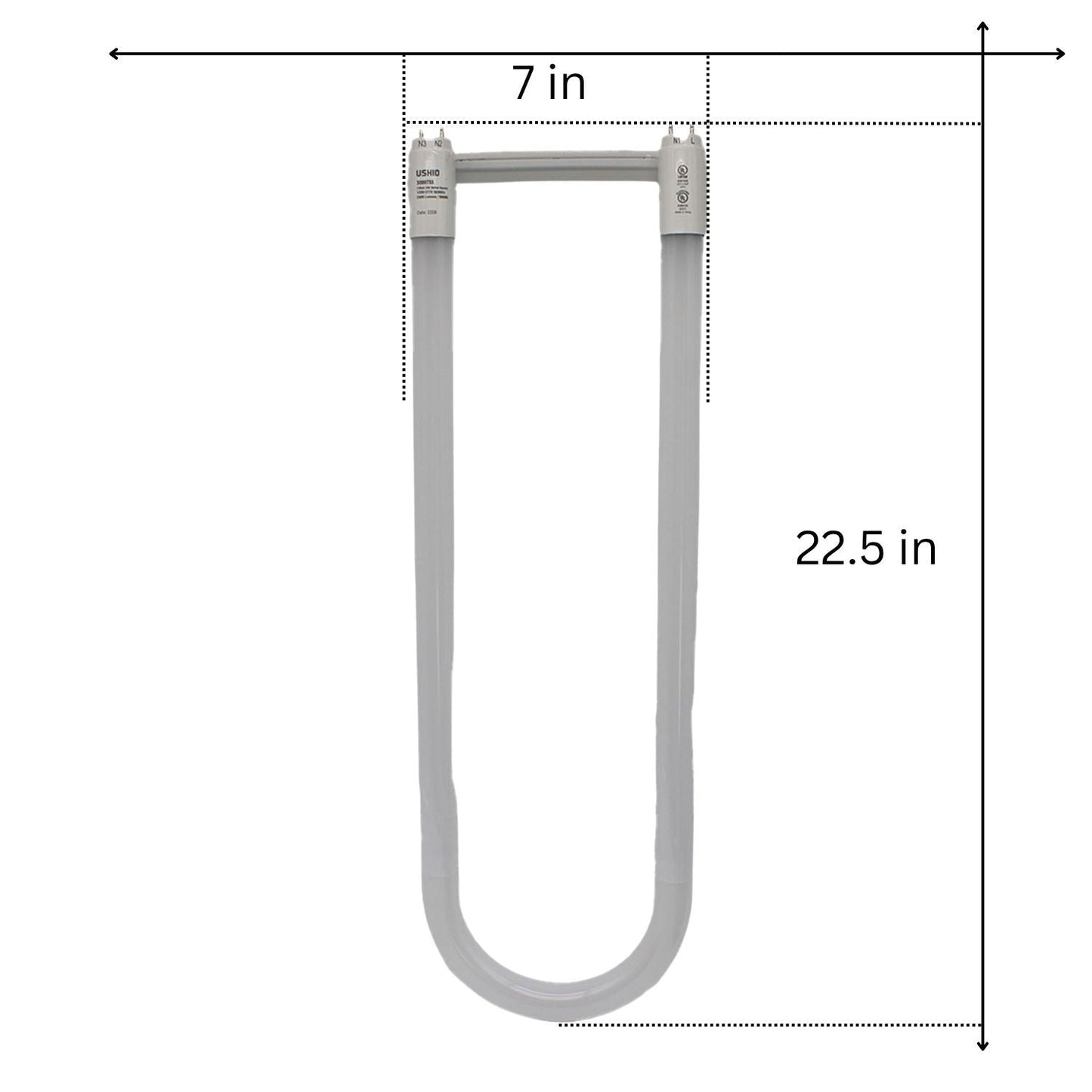 Ushio 3000733 Ubiquity LED T8 Universal U Bend 24in 13W 5000K G13 Type A B U6 - 12 Pack