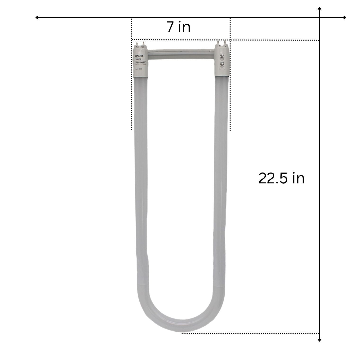 Ushio 3000733 Ubiquity LED T8 Universal U Bend 24in 13W 5000K G13 Type A B U6 - 12 Pack