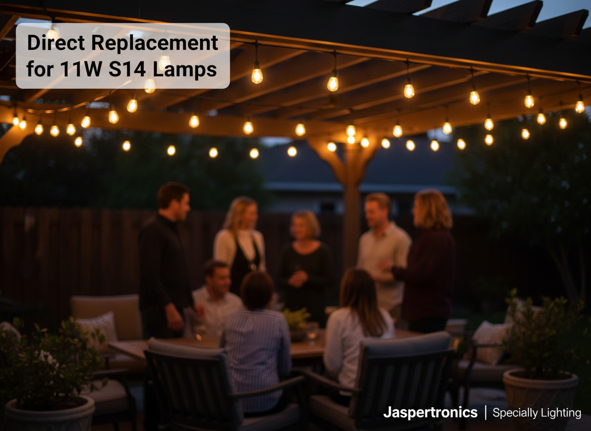 16-Pack Outdoor S14 LED Replacement Bulbs - 2700K Warm White, Shatter Resistant, Waterproof, E26 Base, Energy-Efficient for Marquees, Signs, Accent & Decorative String Lights