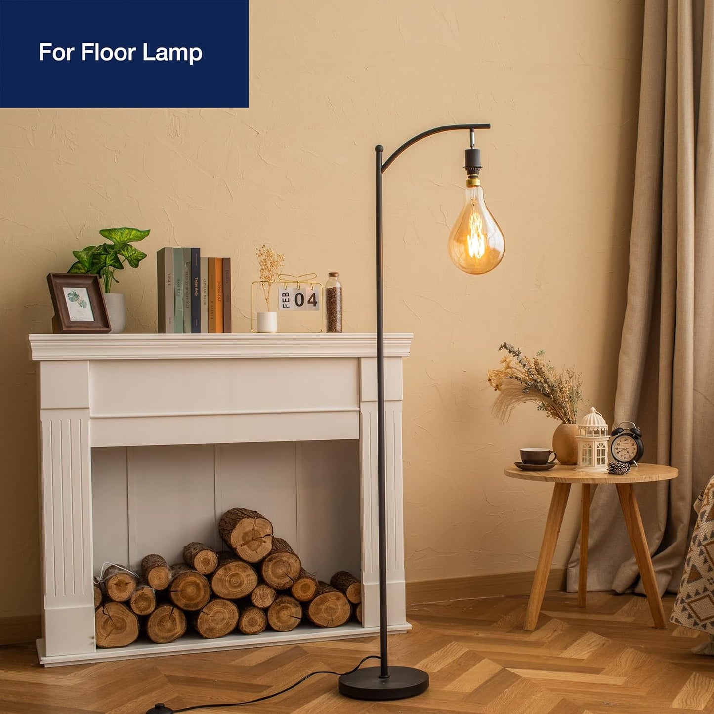 LED Large Decorative Pendant Light Bulbs 60W Equivalent, Dimmable LED Oversized Bulbs with Amber Glass, 2000K Warm White, 7W, 600LM, E26 Base, PS160/PS52