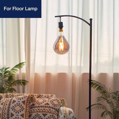 LED Large Decorative Pendant Light Bulbs 25W Equivalent, Dimmable LED Oversized Bulbs with Smoke Glass, 1800K Warm White, 7W, 200LM, E26 Base, PS160/PS52