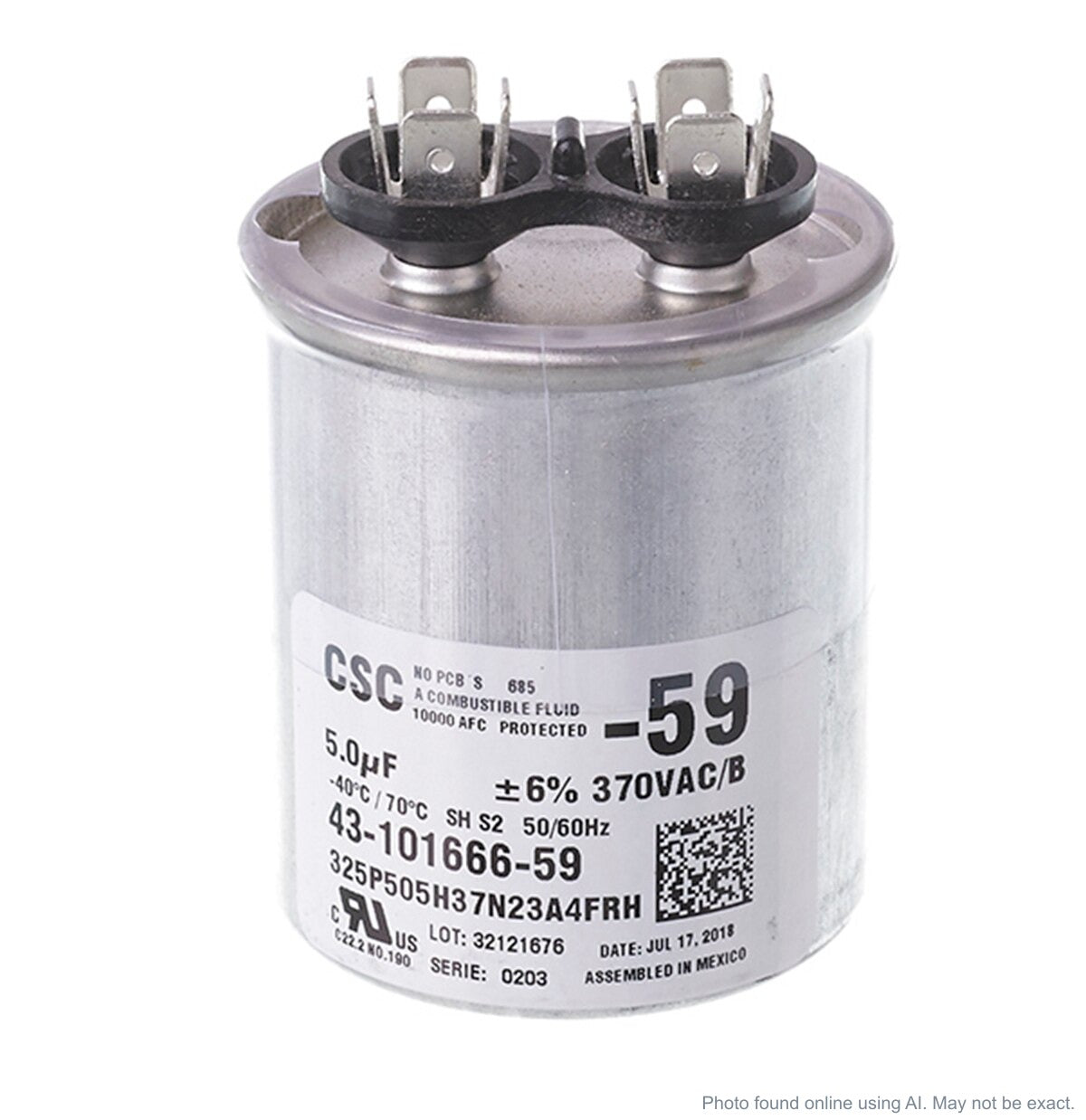 Rheem Furnace Parts 43-101666-59 Capacitor