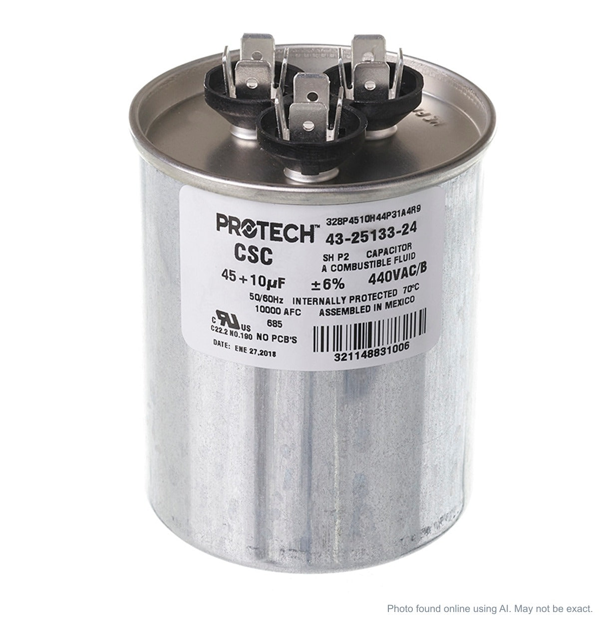 Rheem Furnace Parts 43-25133-24 Dual Round Run Capacitor