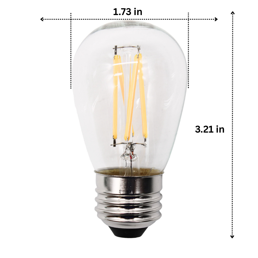 16-Pack Outdoor S14 LED Replacement Bulbs - 2700K Warm White, Shatter Resistant, Waterproof, E26 Base, Energy-Efficient for Marquees, Signs, Accent & Decorative String Lights