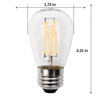 16-Pack Outdoor S14 LED Replacement Bulbs - 2700K Warm White, Shatter Resistant, Waterproof, E26 Base, Energy-Efficient for Marquees, Signs, Accent & Decorative String Lights