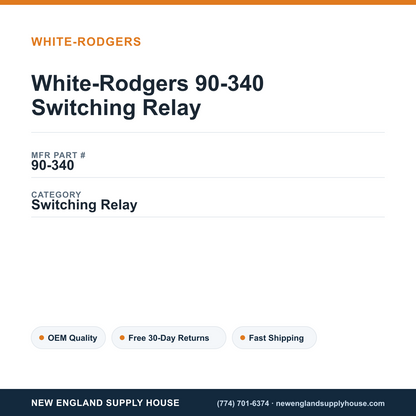 White-Rodgers 90-340 Switching Relay — New England Supply House spec card [NESH-SPEC-CARD-V2]