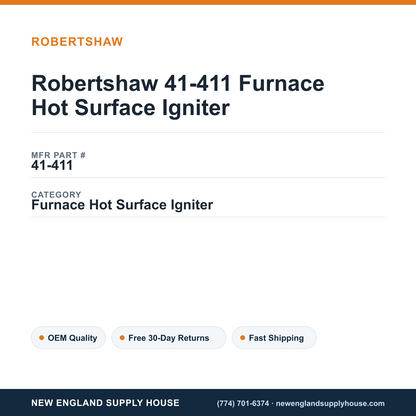 Robertshaw 41-411 Furnace Hot Surface Igniter — New England Supply House spec card [NESH-SPEC-CARD-V2]