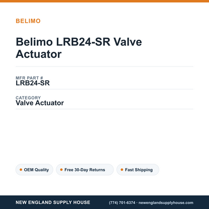 Belimo LRB24-SR Valve Actuator — New England Supply House spec card [NESH-SPEC-CARD-V2]